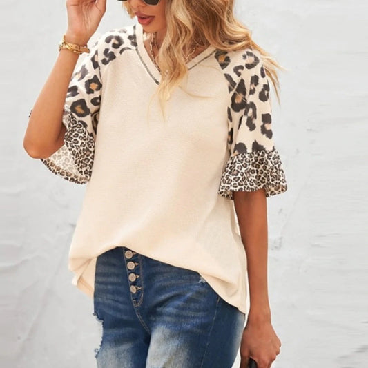 Leopard Print Sleeve Top