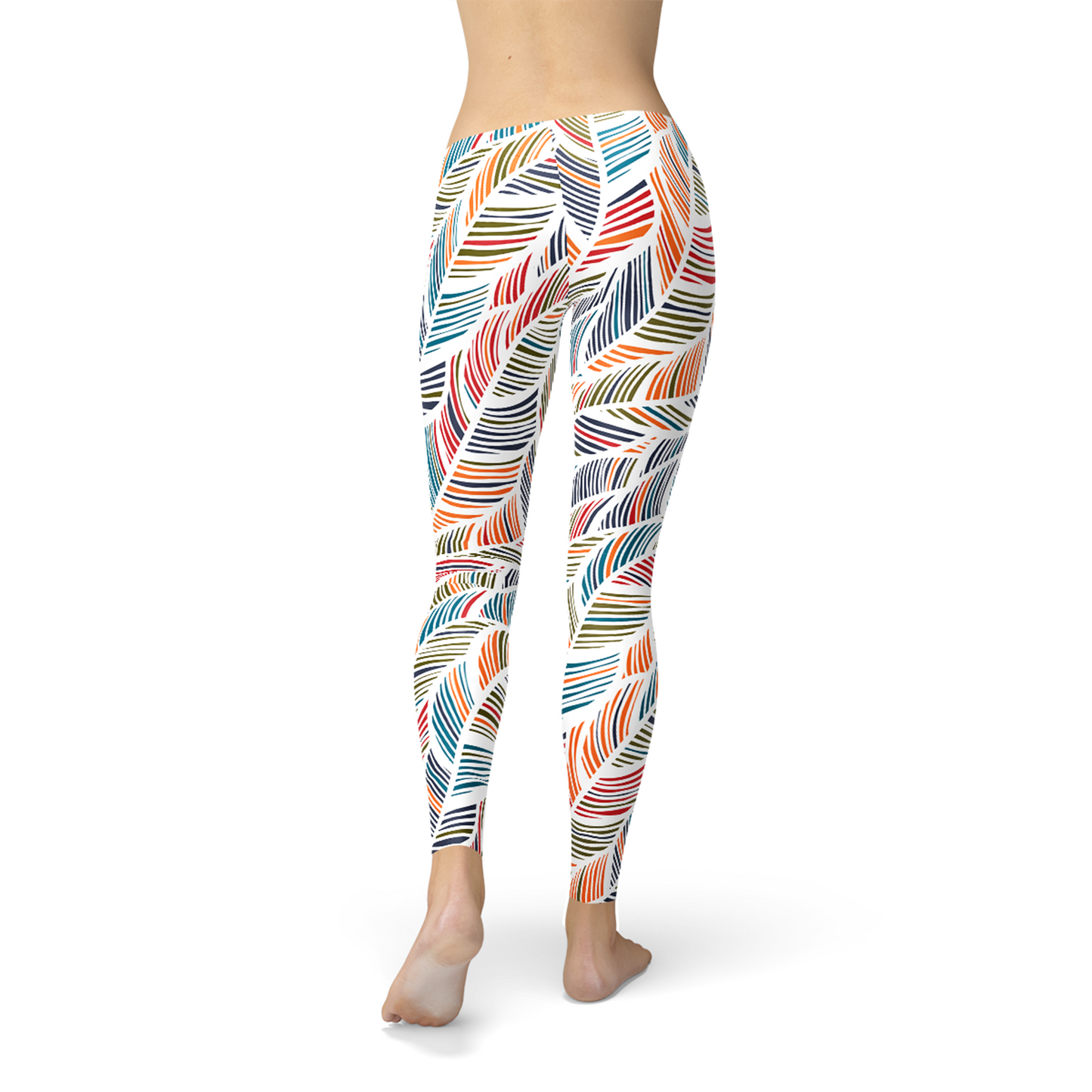 Colorful Feather Fern Leggings