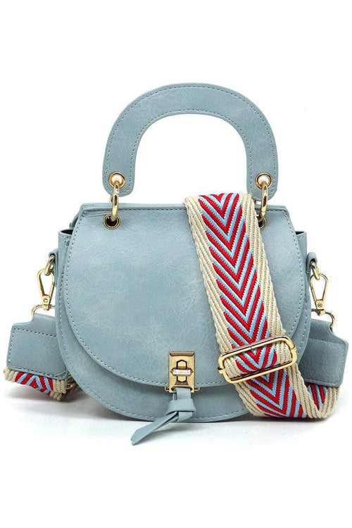 Flap Saddle Satchel Crossbody Bag