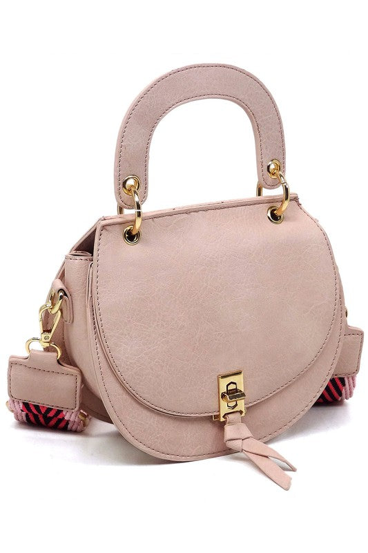 Flap Saddle Satchel Crossbody Bag