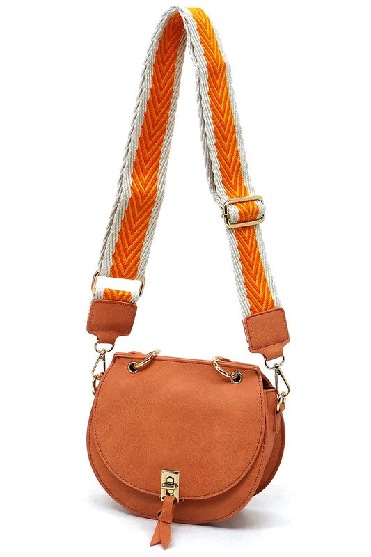 Flap Saddle Satchel Crossbody Bag