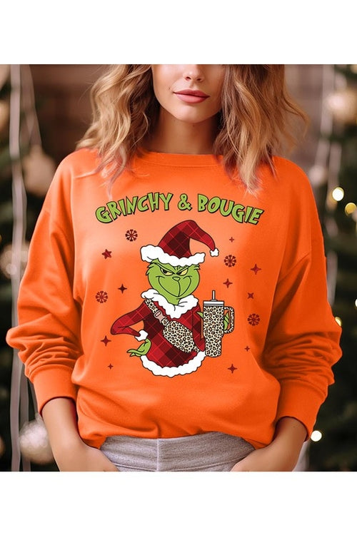 Grinchy & Bougie Fleece Sweatshirt