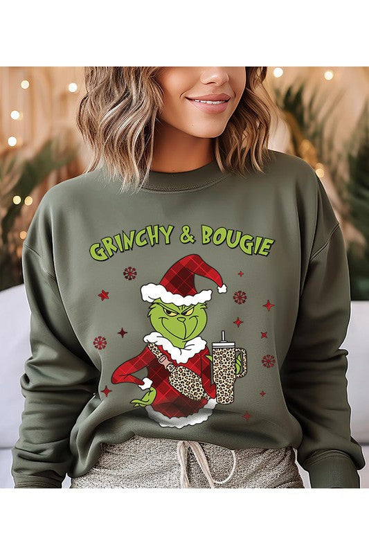 Grinchy & Bougie Fleece Sweatshirt