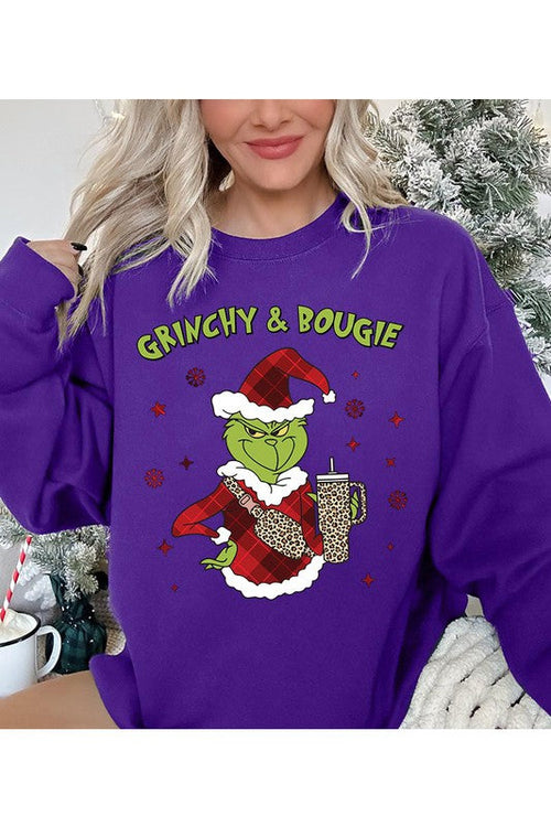 Grinchy & Bougie Fleece Sweatshirt