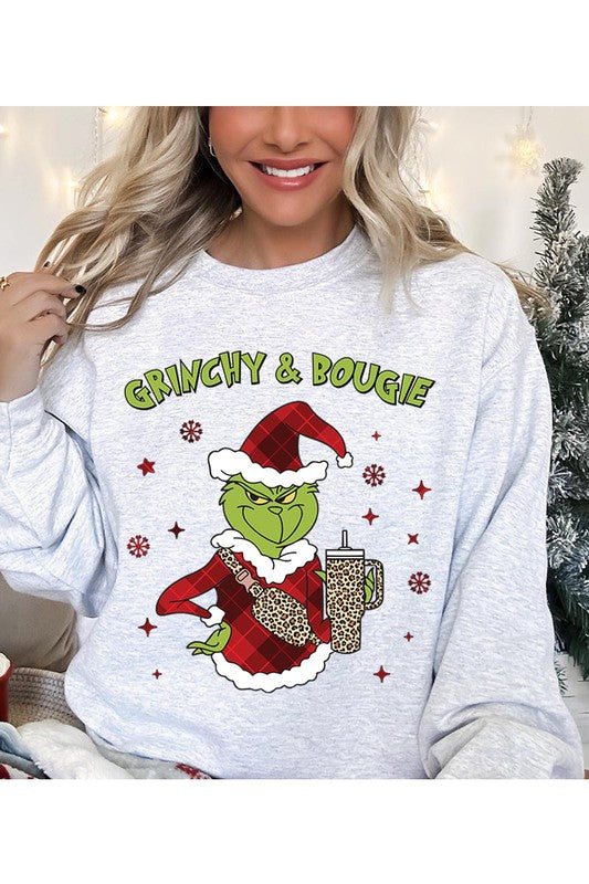 Grinchy & Bougie Fleece Sweatshirt