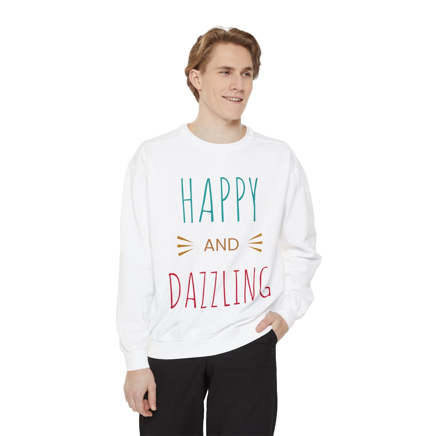 Dazzling Sweatshirt - Happy and Cheerful Unisex Garment-Dyed