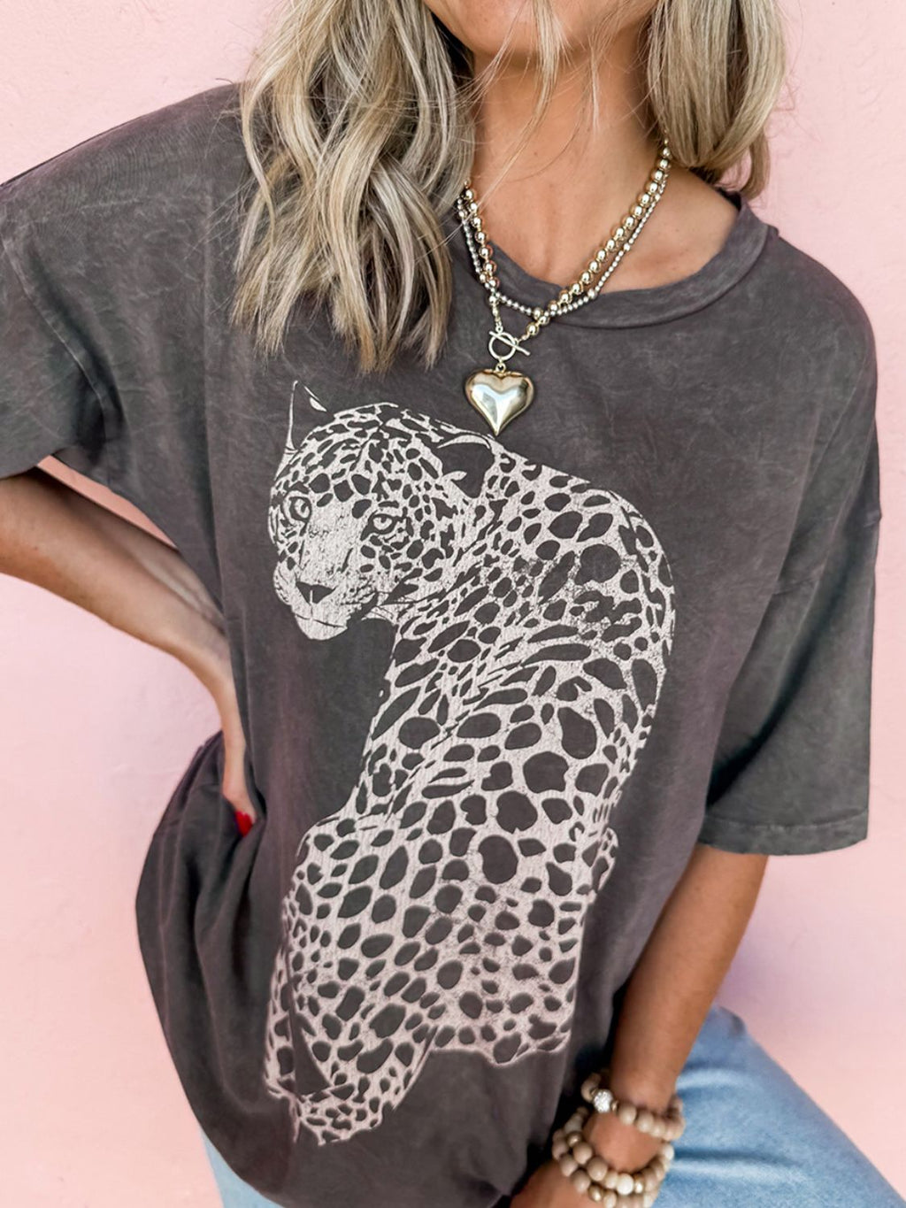 Cheetah Mineral Wash  T-Shirt