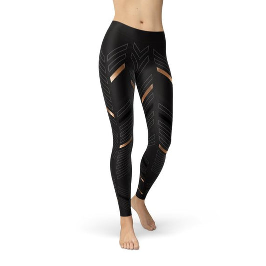 Sports Stripes Black Leggings